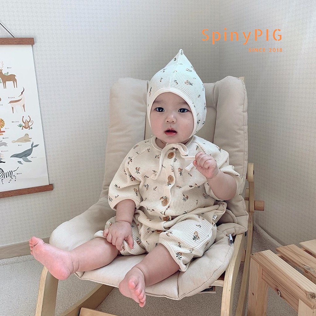 Set body kèm mũ cho bé 0-2 tuổi style Hàn Quốc cotton dệt kim cực đẹp
