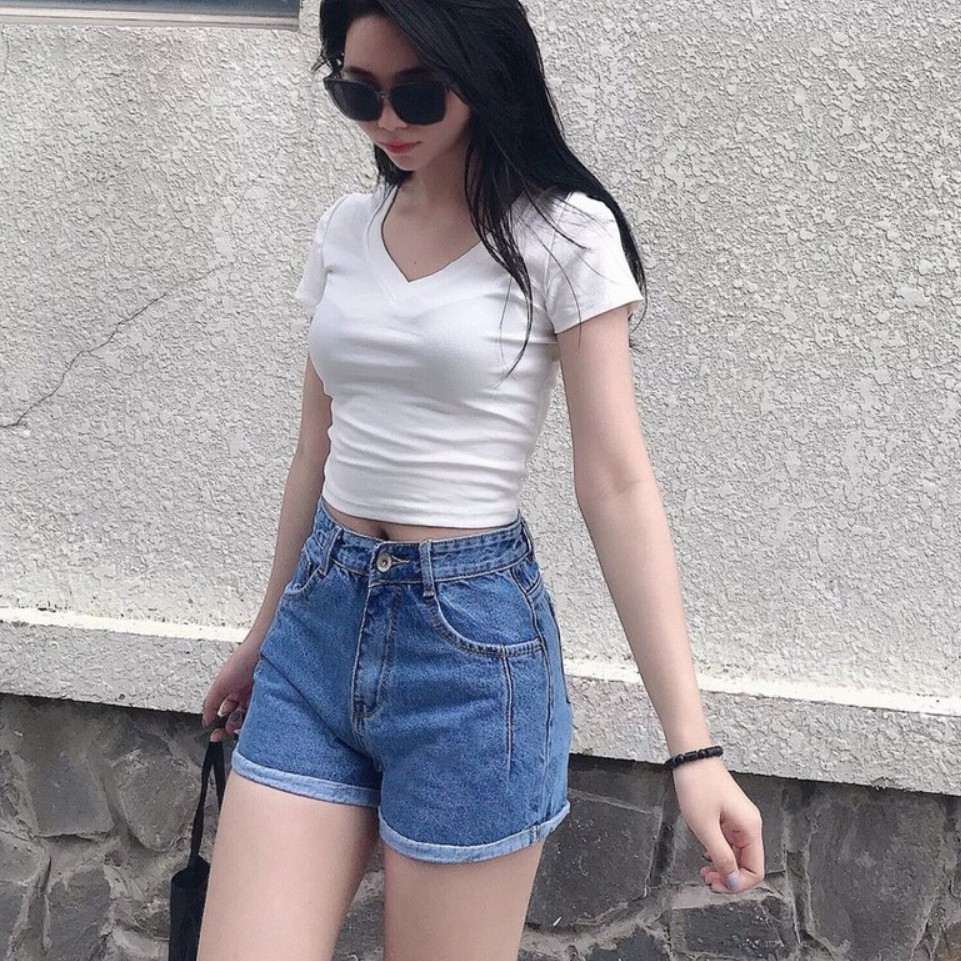 ÁO THUN CROPTOP NGẮN TAY TRƠN