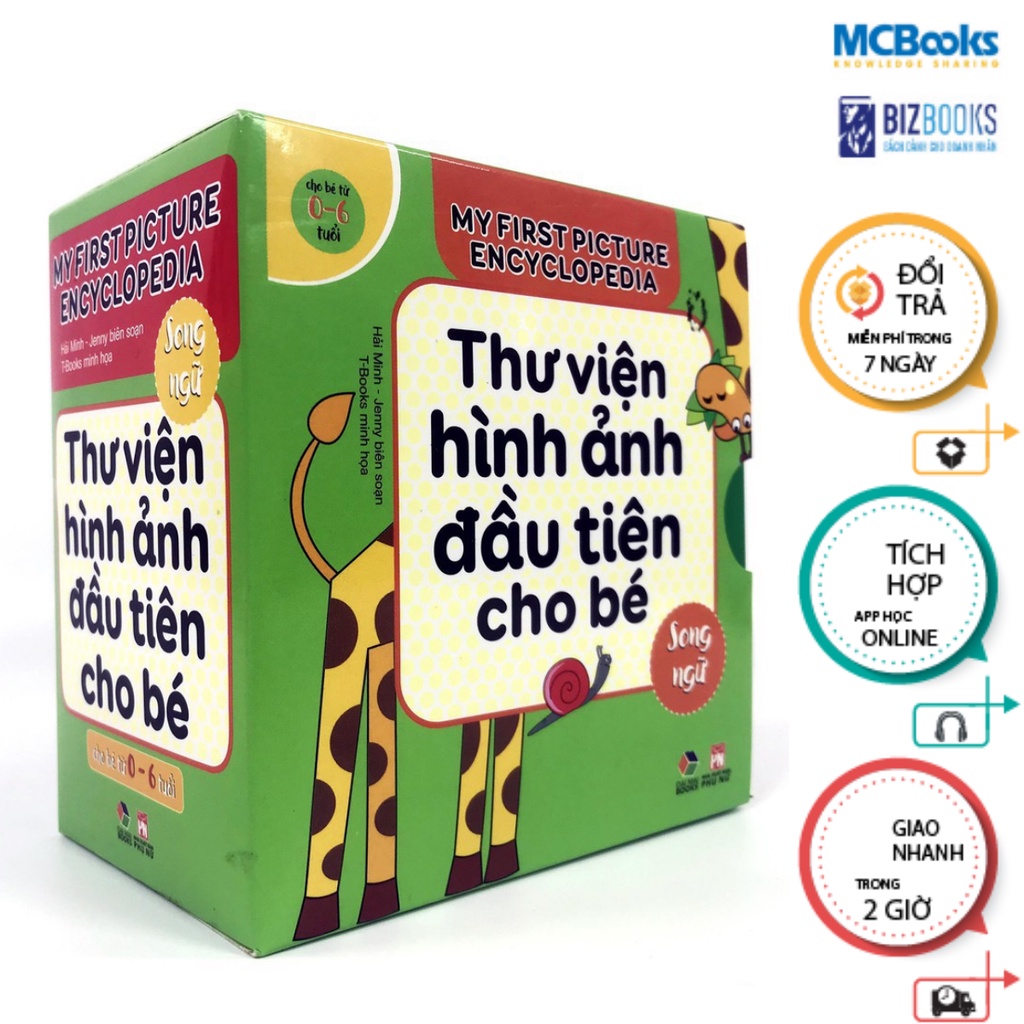 Sách - Bộ Hộp Thư Viện Hình Ảnh Đầu Tiên Cho Bé Từ 0 - 6 Tuổi - Song Ngữ Việt Anh Mcbooks