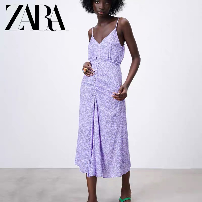 Váy 2 dây midi tím Zarrraa dư sịn