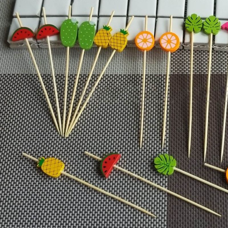Bộ 100 tăm tre ăn trái cây dùng một lần