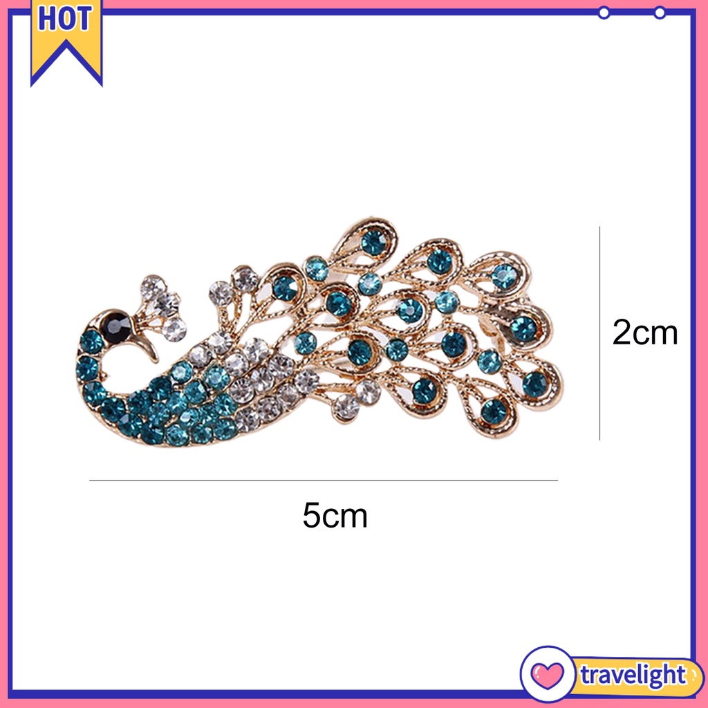 Trâm Cài Áo Hình Con Công Đính Đá Lấp Lánh 1