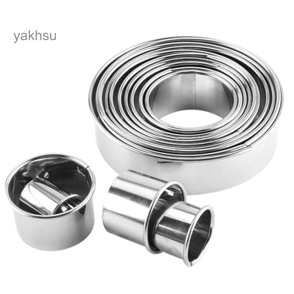 Set 14 khuôn cắt hình tròn bằng inox tiện dụng cho nướng bánh