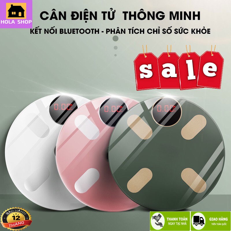 Cân Điện Tử Sức Khỏe Kết Nối Blutooth Sạc USB Phân Tích Số Đo Cơ Thể Ăn Uống  Hoạt Động Cơ Thể