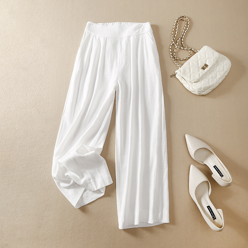 Quần Cotton Lanh Ống Rộng Thời Trang 2020