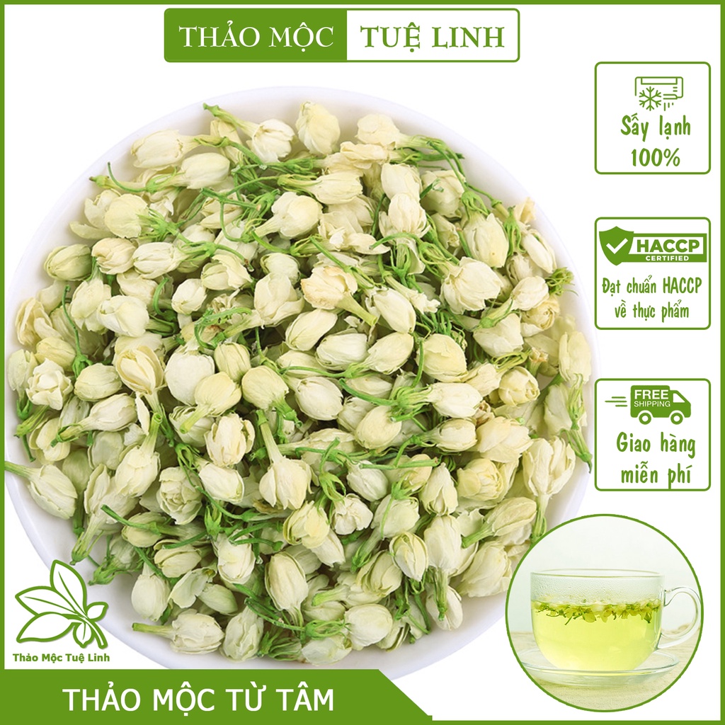 Trà hoa nhài hoa lài 200gr freeship sấy khô nguyên bông trắng đẹp thượng - ảnh sản phẩm 1