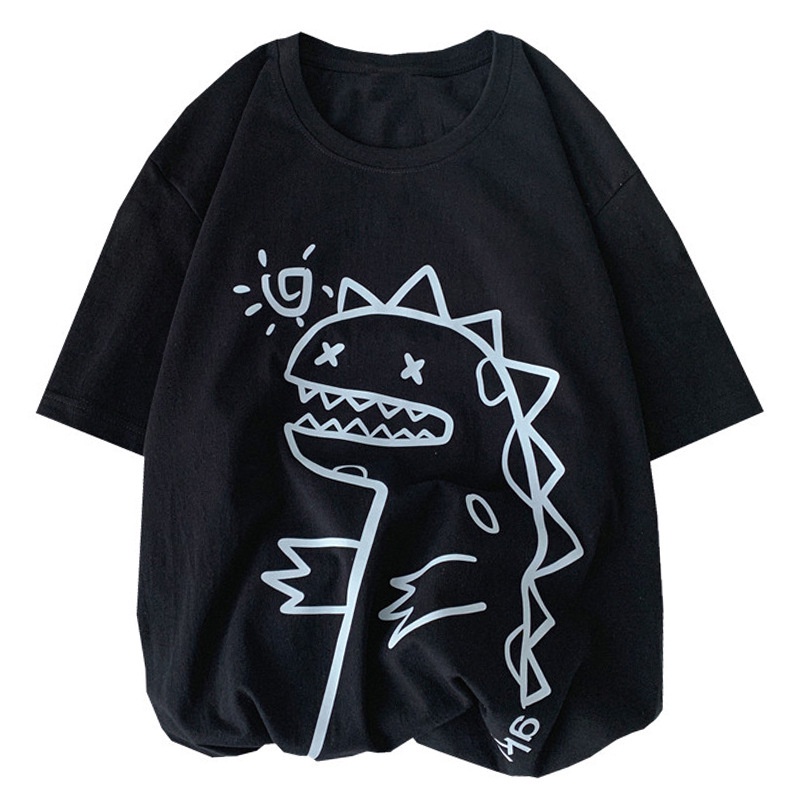 Áo thun form rộng nam nữ unisex ngắn tay khủng long full size M-5XL, chất cotton thoáng mát