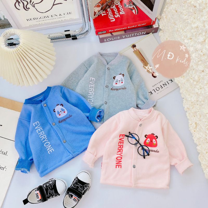 Áo Nỉ Bông Sơ Sinh Cổ Tàu Mềm Ấm Cho Bé 3-12kg Mẫu 2022