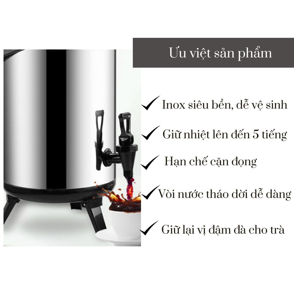 Bình ủ trà [3 LỚP GIỮ NHIỆT] giữ nhiệt lâu, đủ kích thước 6L 8L 10L 12L [ BỀN ĐẸP]