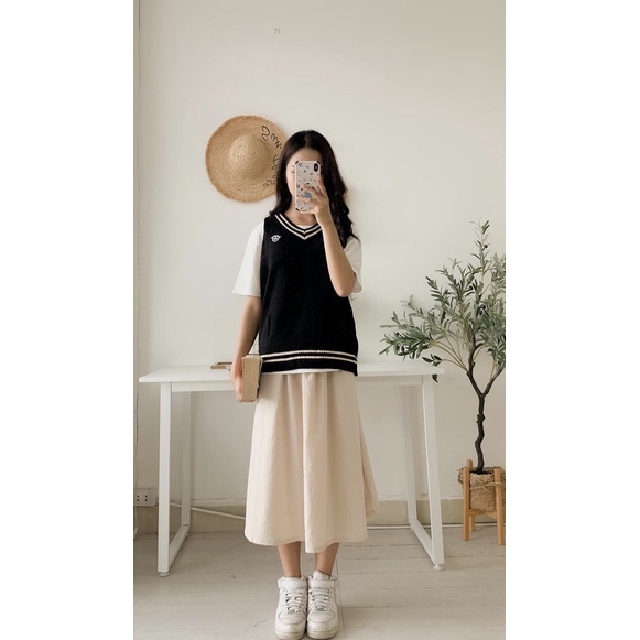Chân Váy Dài Dáng Xòe Ulzzang Chất Đũi Zinti CV04
