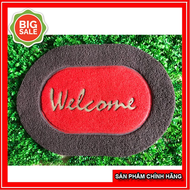 Thảm Nhựa Lau Chân Welcome Bầu Dục , Thảm Chùi Chân