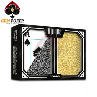 ⚜️ BÀI POKER COPAG® "UNIQUE" BLACK/GOLD PLASTIC CAO CẤP ⚜️