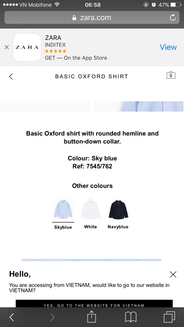 Áo sơ mi zara basic bé trai