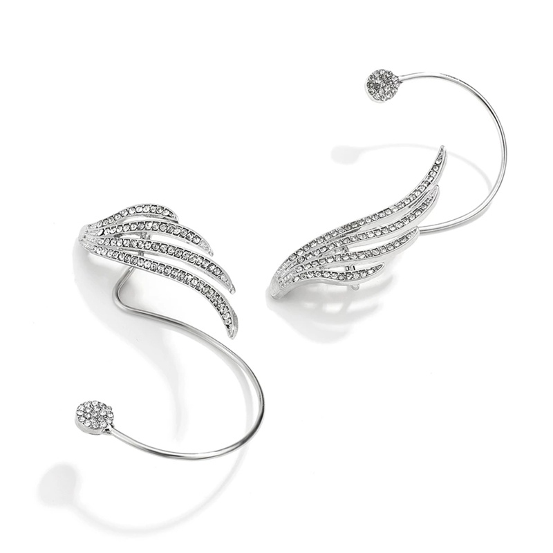 Khuyên Vành Tai Hình Cánh Thiên Thần Đính Đá Thời Trang Cho Nữ