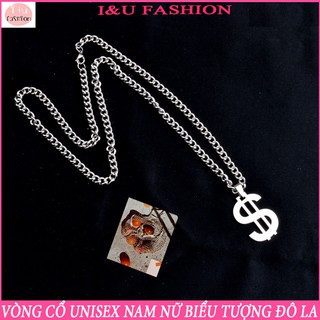 Vòng cổ dây chuyền UNISEX Nam biểu tượng đô la cá tính , độc đáo với chất liệu kim loại màu bạc thời trang VC-47 mỏng