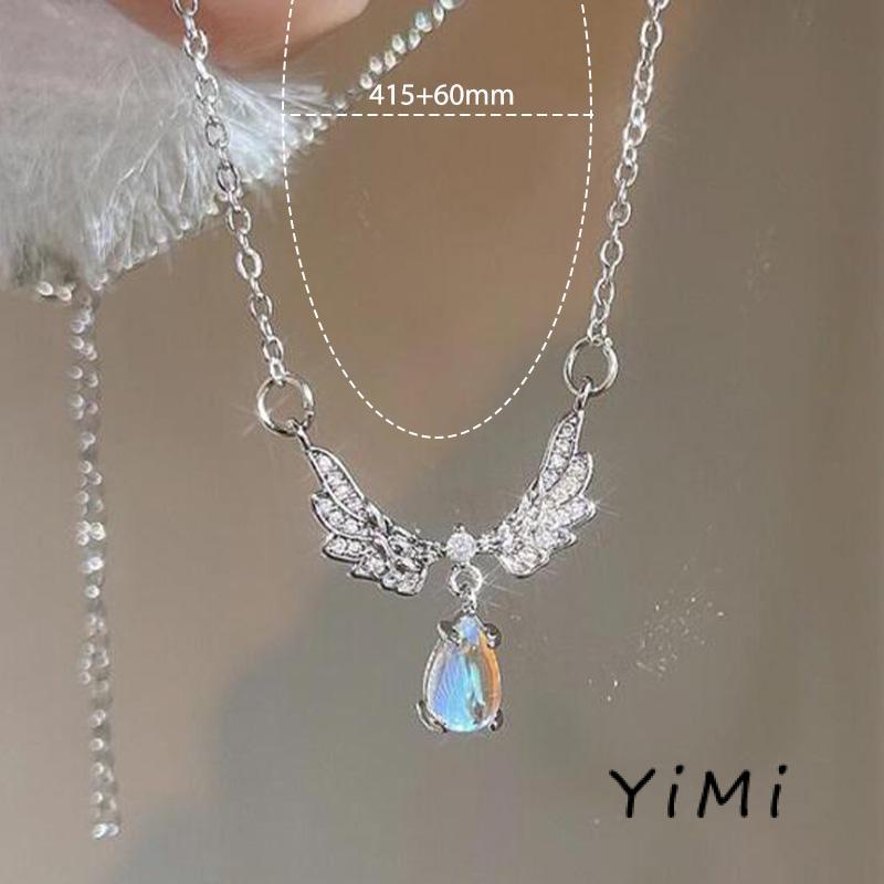 Vòng cổ Mặt Đôi Cánh Thiên Thần Đính Đá Pha Lê Thời Trang