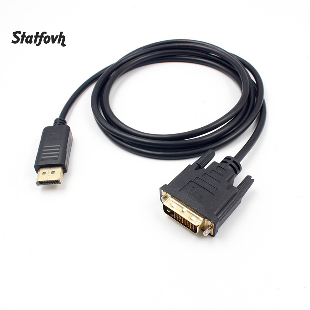 ●ST 6FT 1.8M Displayport DP Male to DVI Cable Adapter 24+1 Pins Core Cable HD 1080P