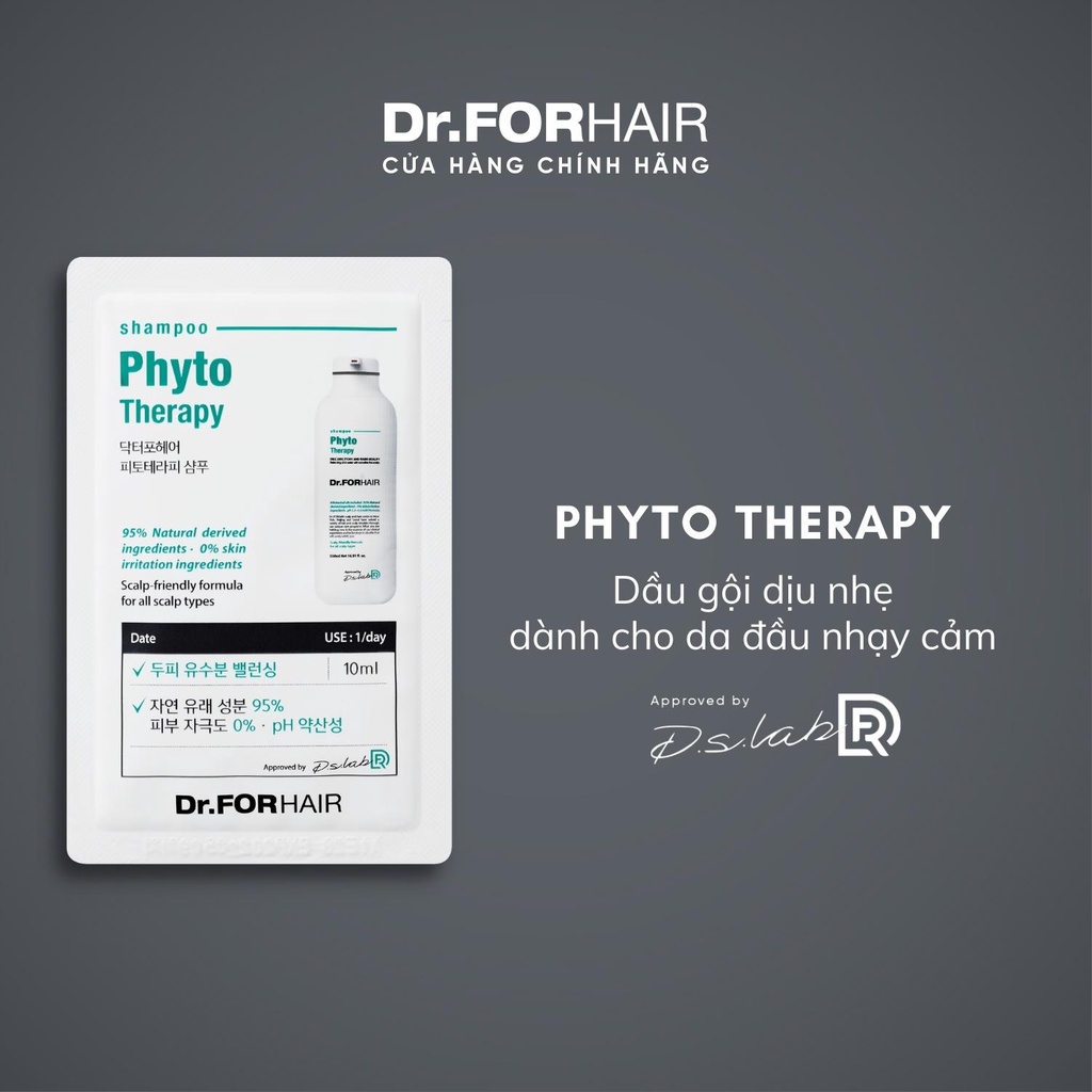 Dầu Gội Dr.FORHAIR Phục Hồi Tóc Hư Tổn, Dưỡng Tóc Chăc Khỏe Dr For Hair Phyto Therapy 50ml/5 gói