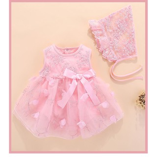 Sét váy body công chúa thêu hoa đầy tháng/ thôi nôi cho bé gái (kèm mũ bèo tiểu thư) 0-12m SS22