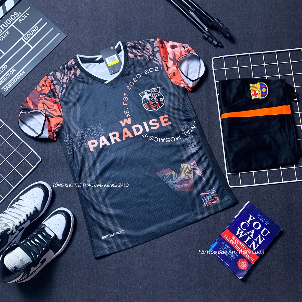 Áo bóng đá đội tuyển Barca sân Khách 2023-2024- Áo Barcelona 2024 Vải  Thái Chuẩn Áo Thi Đấu