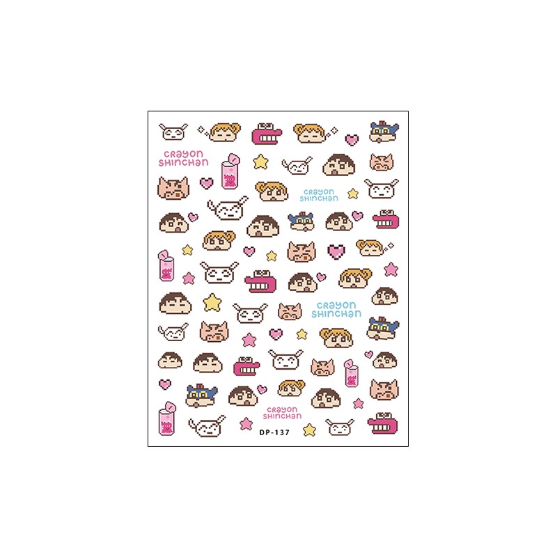 Hình Dán Móng Tay In Nổi Họa Tiết Cậu Bé Bút Chì Shin-Chan Dùng Trang Trí Móng Tay Có Thể Đeo Lại