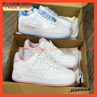 Giày thể thao nữ AF1, giày AIR FORCE 1 đế hồng xanh thời trang full size nữ