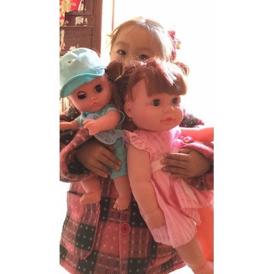 {Xã Lỗ} Búp Bê 35 cm Nhựa Mềm Kona Mắt Chớp Chu Mỏ 14 inch doll