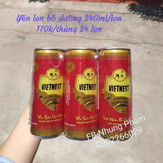 [Thùng 24 lon] Nước yến bổ dưỡng Vietnest 240ml