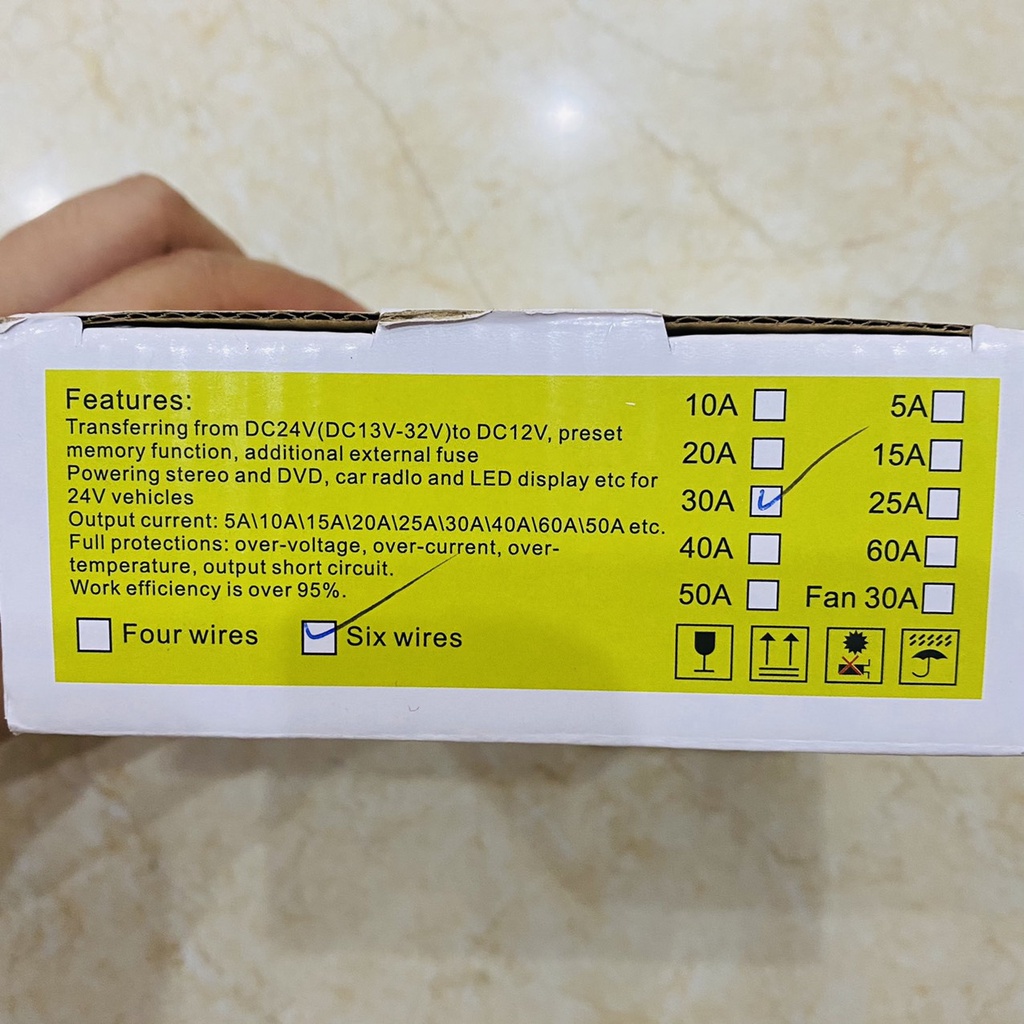Bộ Chuyển Đổi Nguồn Điện Từ 24v Sang 12v , 30A , 240W chuyên dùng cho xe tải, xe công trình