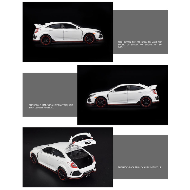 Mô Hình Xe Hơi Honda Civic TYPE R Bằng Hợp Kim Tỉ Lệ 1:32