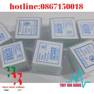 [ com Bo10 Hộp ] Lamen kính Hiển Vi 22x22mm Hộp 100 Kính