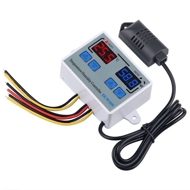W1099 Bộ điều nhiệt kỹ thuật số kép Humidistat Máy ấp trứng Nhiệt độ Bộ điều chỉnh độ ẩm Bộ điều chỉnh Nhiệt kế Ẩm kế