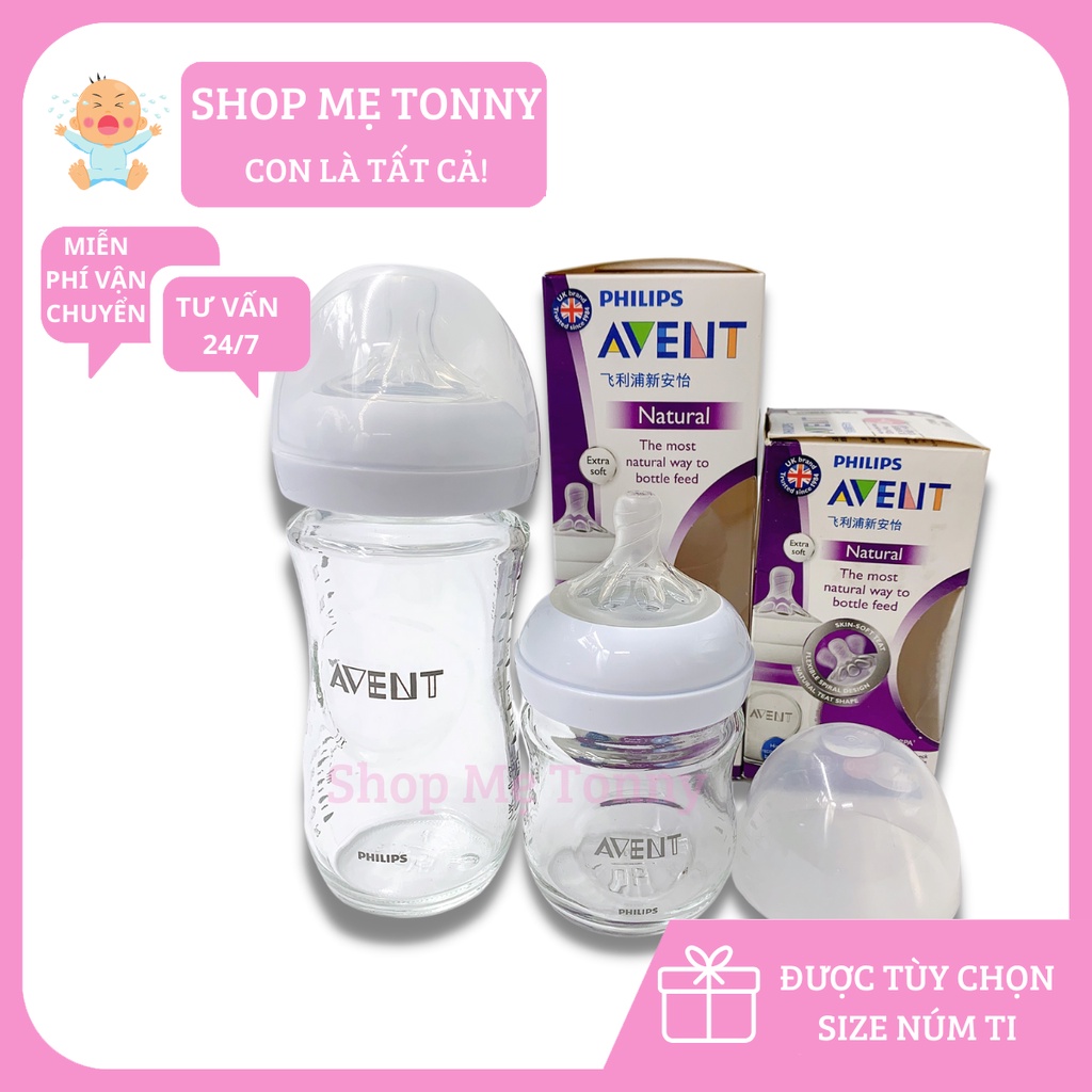 Bình sữa thủy tinh Avent Natural và Classic 60/125/160/240ml