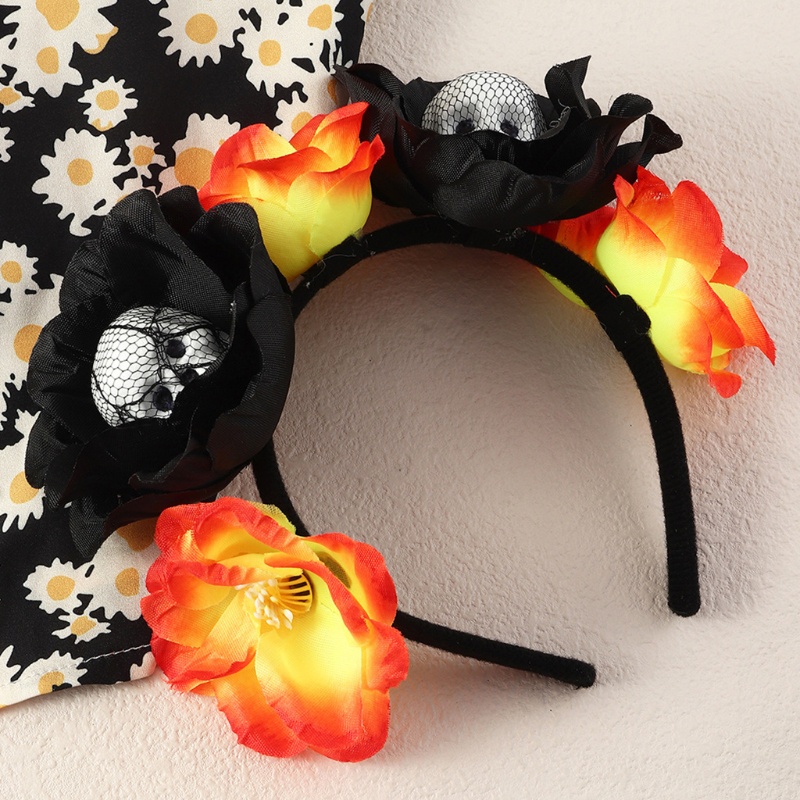 Băng Đô Hóa Trang Halloween Hình Đầu Lâu Hoa Chống Trượt