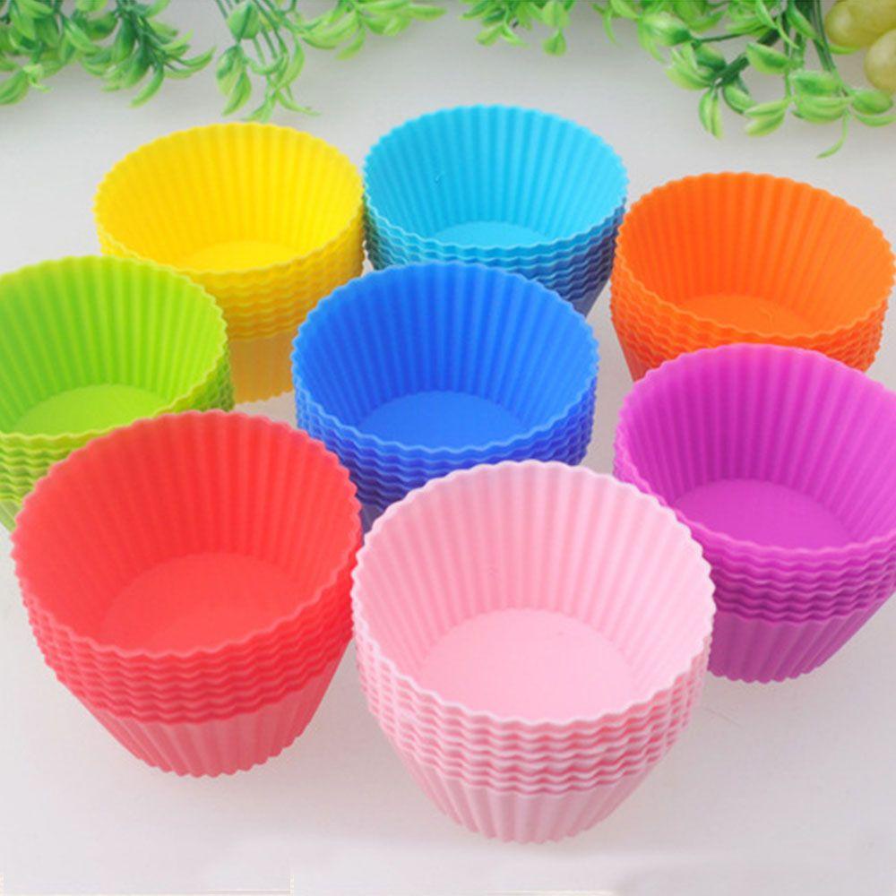 Khuôn Làm Bánh Muffin / Sô Cô La Hình Tròn Bằng Silicone