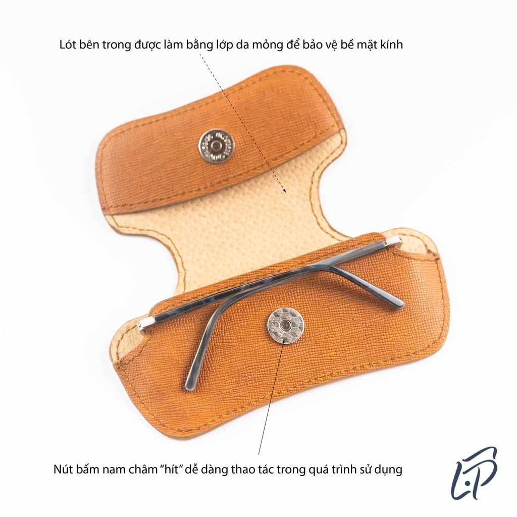 Bao da thật đựng kính da bò Saffiano, nhiều lựa chọn màu sắc - Leather case for glasses variety of colors