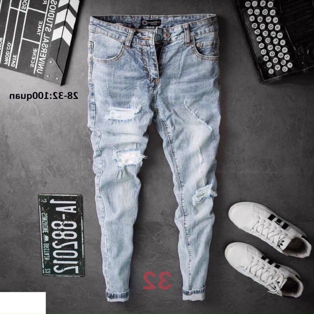 Quần jean nam rách cao cấp-chất bò co dãn 4 chiều-from chuẫn thời trang Lady-Hn Store88 q11