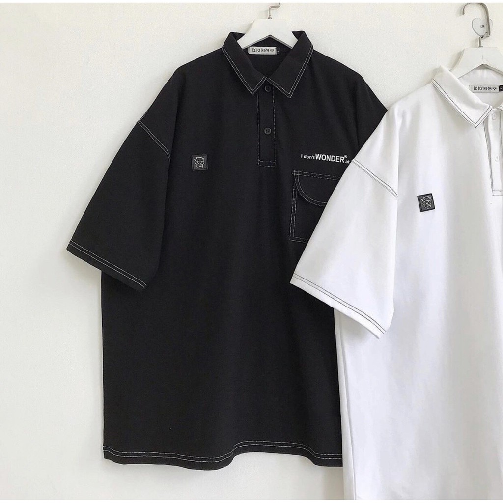 Áo Thun POLO CON BÒ CHỈ NỔI Nam Nữ Ulzzang Unisex 1hitshop | BigBuy360 - bigbuy360.vn