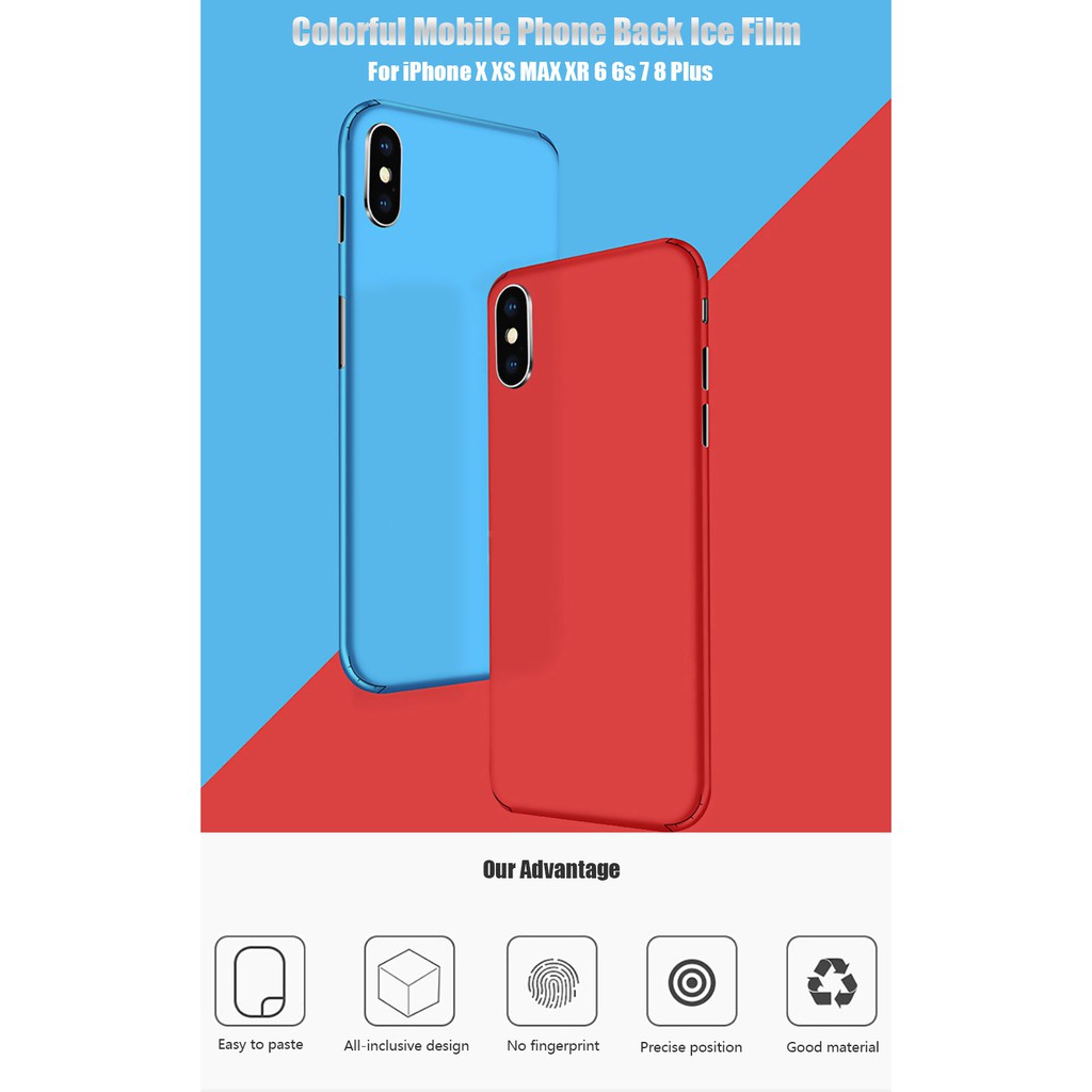 Miếng dán decal màu trơn cho toàn thân của iPhone 5s 6 7 8 Plus X XS MAX