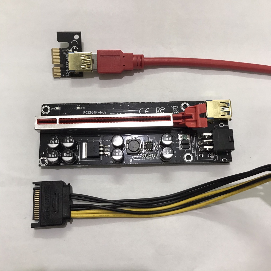 ( Mới) Dây cáp Riser USB 3.0 Nối Dài VGA từ PCI-E 1x to PCI 16x viền kim loại siêu bền