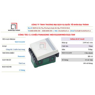 Công tắc B 1 chiều Panasonic WEV5521SW/ WEV5521-7SW