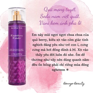 [BILL MỸ] WINTERBERRY WONDER - BỘ XỊT THƠM DƯỠNG THỂ BATH AND BODY WORKS