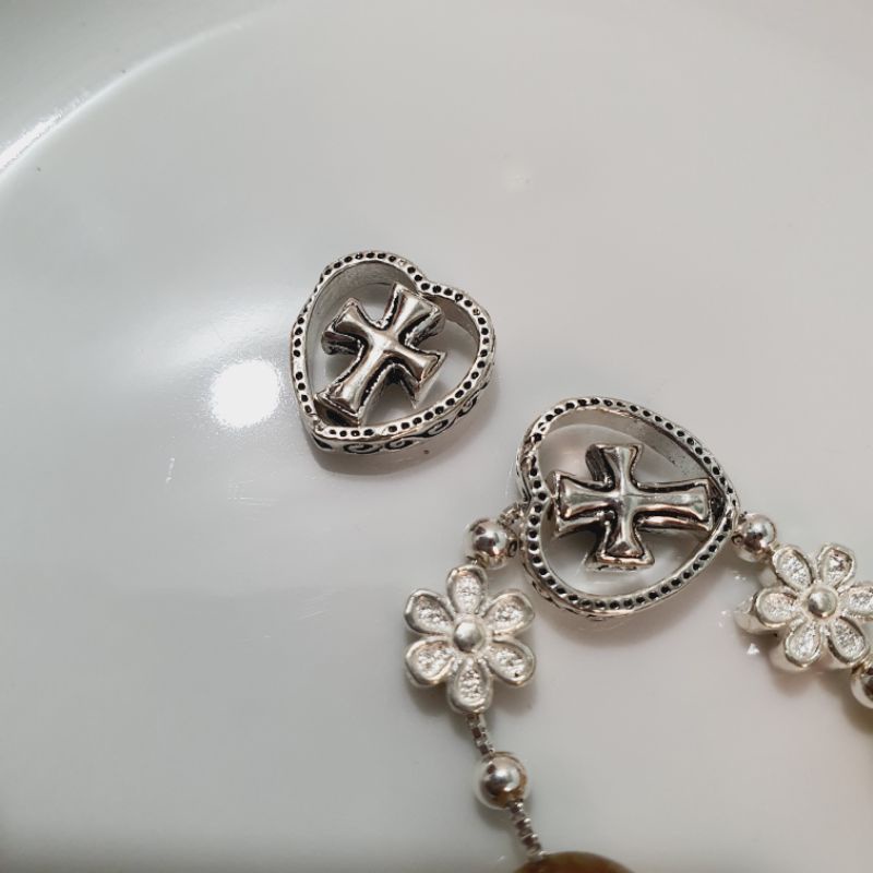 Charm bạc 925 hình thánh giá 8 × 10mm