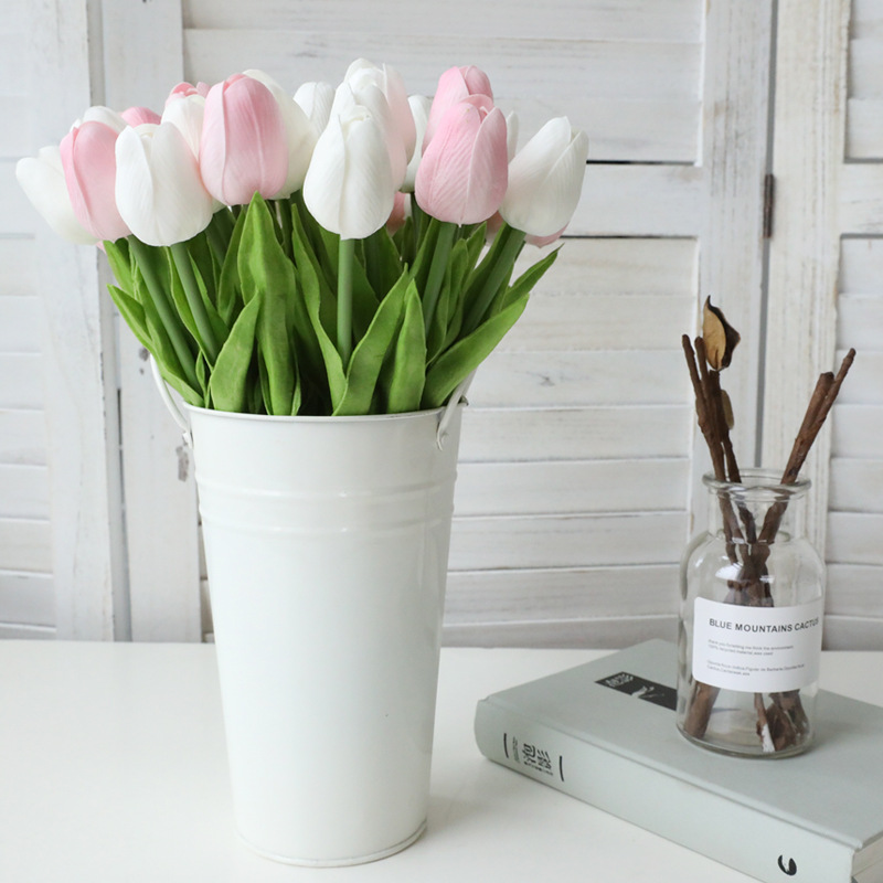 5 /10 Bông hoa tulip giả nhiều màu trang trí đẹp mắt
