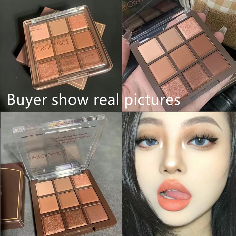 Bảng phấn mắt Herorange 9 màu chống thấm nước lâu trôi