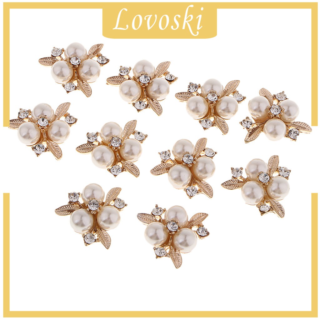 Set 10 Nút Cài Trang Trí Vỏ Điện Thoại Cô Dâu Đính Đá Sang Trọng