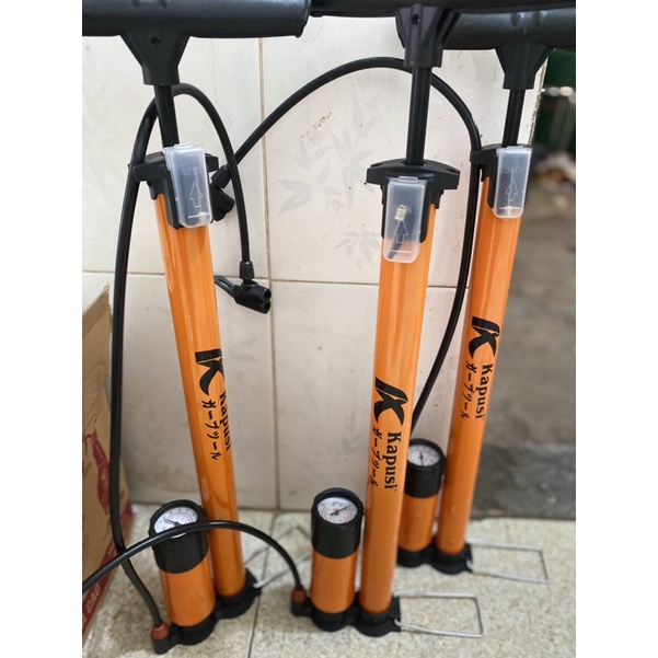 Bơm tay xe đạp, xe máy Kapusi có đồng hồ bơm nhanh,nhẹ tay