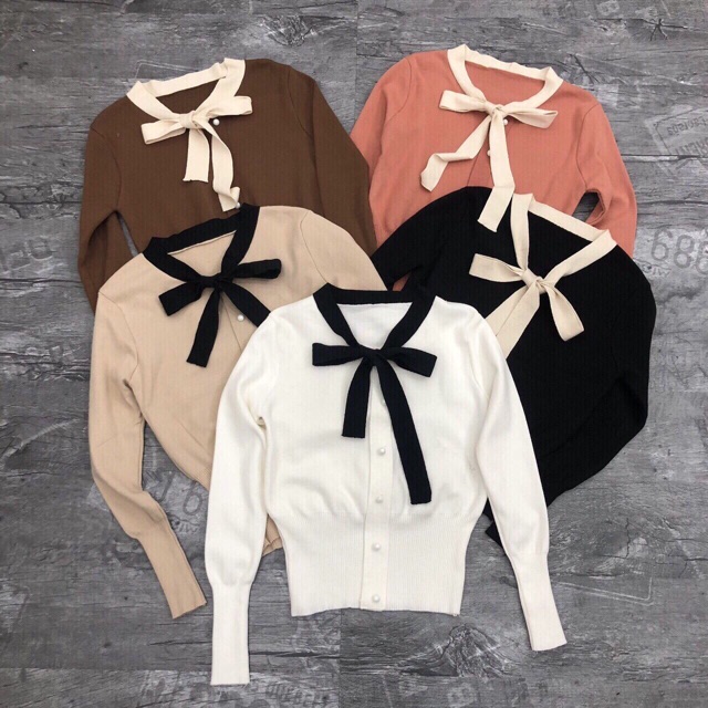 Áo len cổ nơ 5 màu dành cho nữ | BigBuy360 - bigbuy360.vn