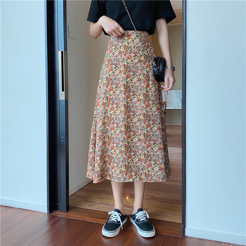 Chân Váy Hoa Nữ Tính, Chân Váy Chữ A Dài Qua Gối Phong Cách Thời Trang Hè 2021 HH031 | BigBuy360 - bigbuy360.vn