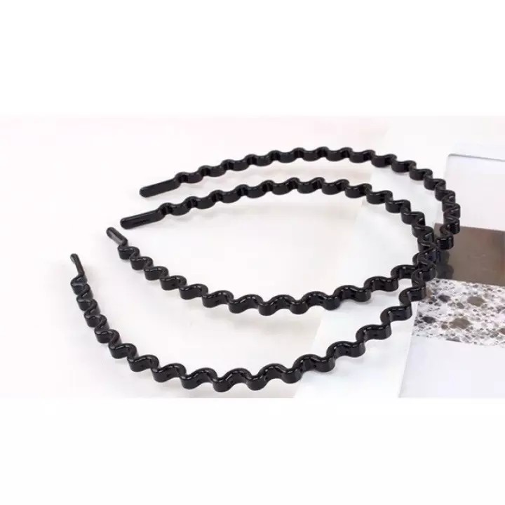 Combo 2 chiếc bờm tóc Hàn Quốc kiểu dáng lượn sóng màu đen